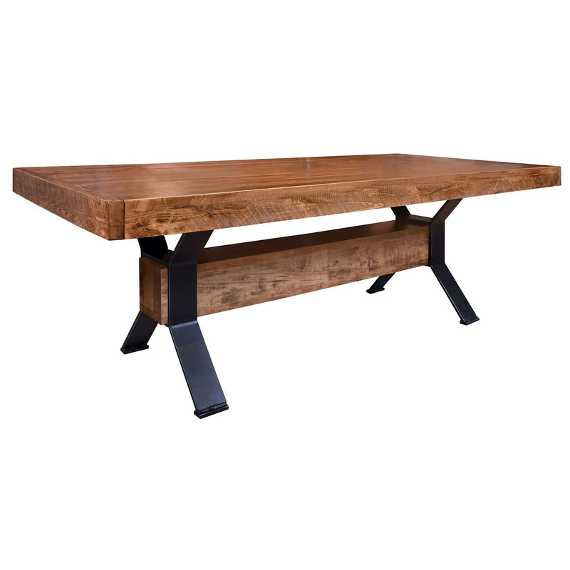 Ruff Sawn Arthur Philippe Dining Table with Trestle Base AP4284ST IMAGE 2