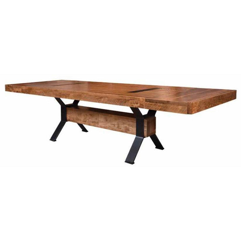 Ruff Sawn Arthur Philippe Dining Table with Trestle Base AP4284ST IMAGE 3