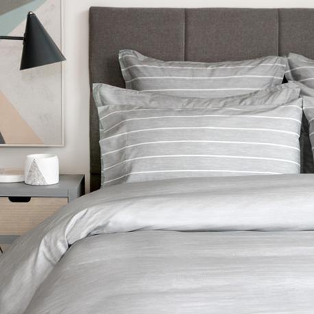 CuddleDown Bedding Bedding Sets Chambray Bedding Set - Grey (Queen) IMAGE 1