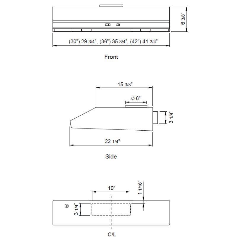 Zephyr 30-inch Cyclone Under-Cabinet Range Hood AK6500BBS IMAGE 2