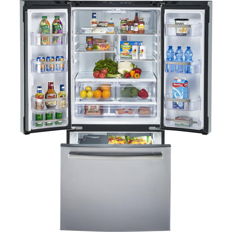  GE Profile 30-inch, 20.8 cu. ft. French 3-Door Refrigerator PNE21NSLKSS IMAGE 3