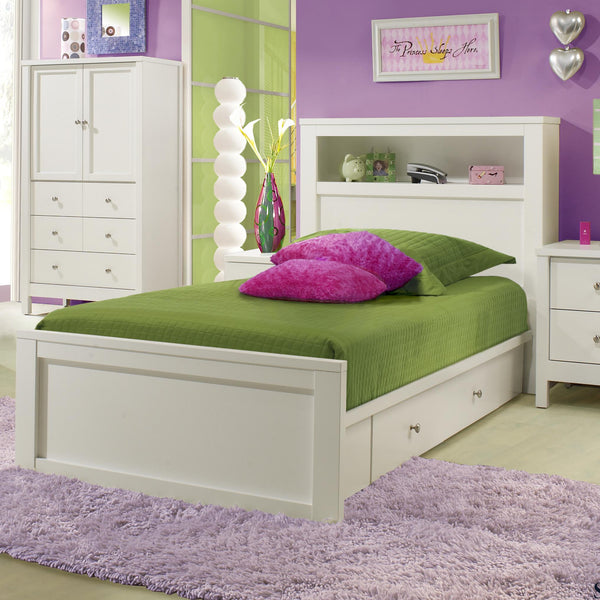 Concept Plus Twin Platform Bed with Storage 60-43 Twin Plaftorm Bed with Storage - White IMAGE 1