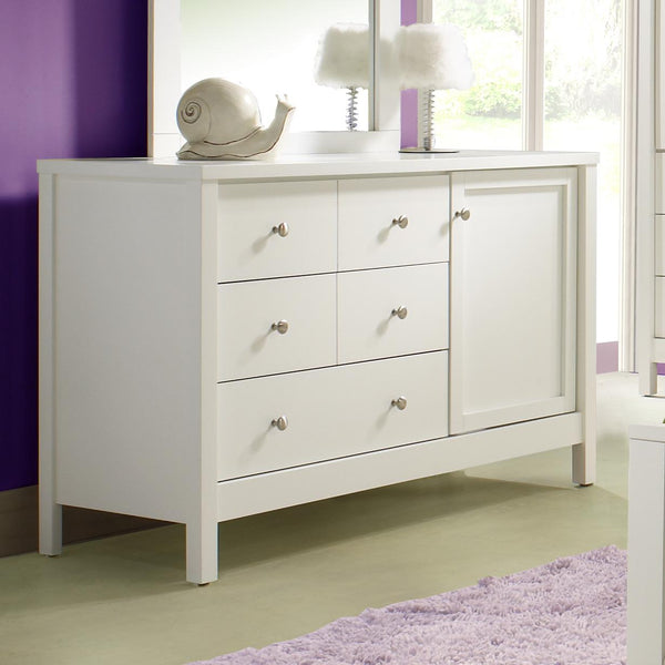 Concept Plus 3-Drawer Dresser 60-02 3-Drawer Dresser with 1 Door - White IMAGE 1