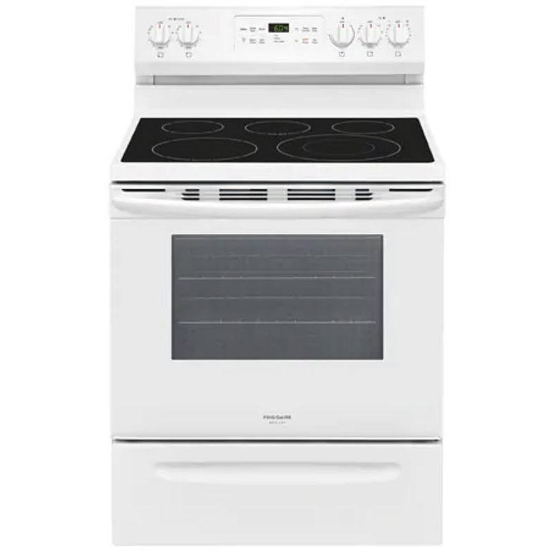 Frigidaire Gallery 30-inch Freestanding Electric Range with Steam Cleaning CGEF3036UW IMAGE 1