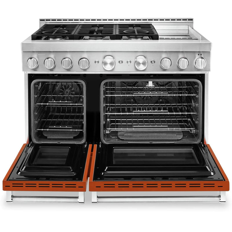 KitchenAid 48-inch Freestanding Dual Fuel Range with Even-Heat™ True Convection KFDC558JSC IMAGE 2