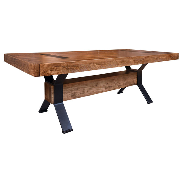 Ruff Sawn Arthur Philippe Dining Table with Trestle Base AP4284ST IMAGE 1