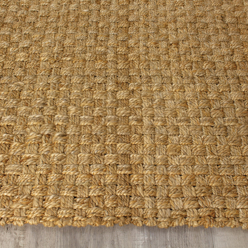 Kalora Interiors Naturals Jute Beige Basketweave Rug, 5'3" x 7'7" IMAGE 3
