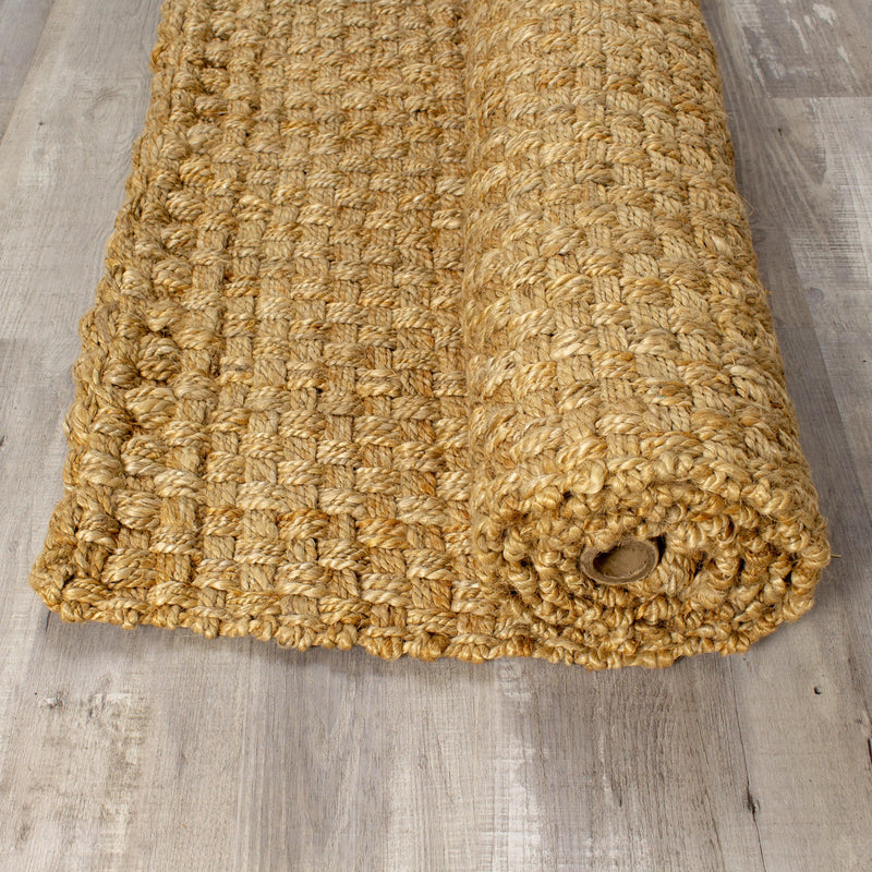 Kalora Interiors Naturals Jute Beige Basketweave Rug, 5'3" x 7'7" IMAGE 7