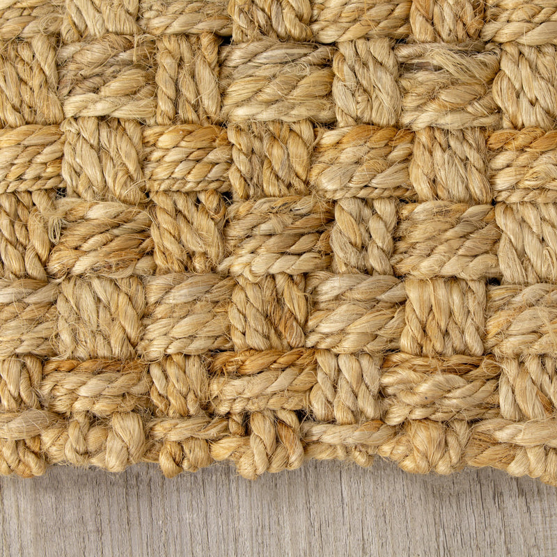 Kalora Interiors Naturals Jute Beige Basketweave Rug, 5'3" x 7'7" IMAGE 9