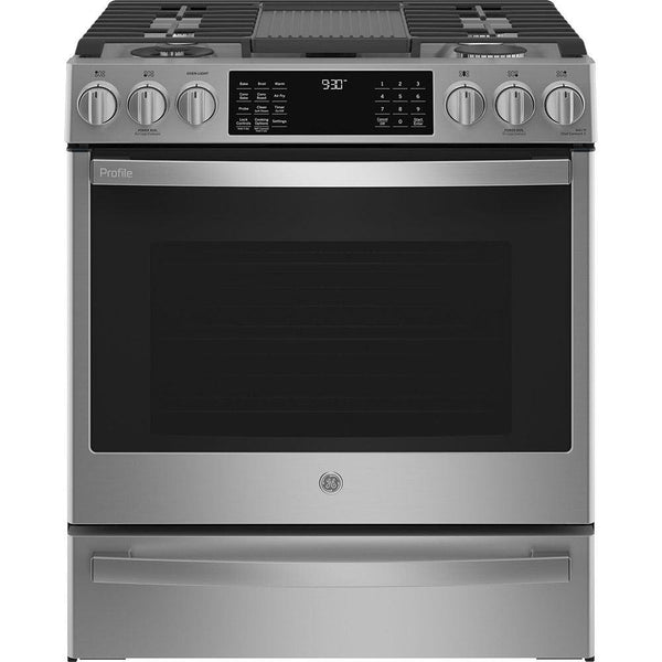 GE Profile 30-in Slide-in Dual Fuel Range with No Preheat Air fry Technology PC2S930YPFS IMAGE 1