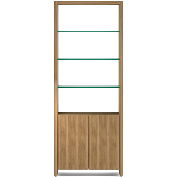 BDI Linea 5802 Bookcase with Double Shelf - Natural Walnut IMAGE 1