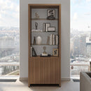 BDI Linea 5802 Bookcase with Double Shelf - Natural Walnut IMAGE 2