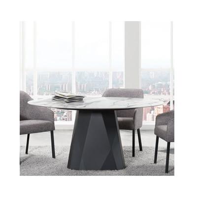 Trica Furniture Round Diamond Dining Table with Pedestal Base Diamond 60" Round Dining Table IMAGE 1
