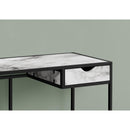 Monarch I 7571 Computer Desk - White Marble-Look/Black Metal IMAGE 3