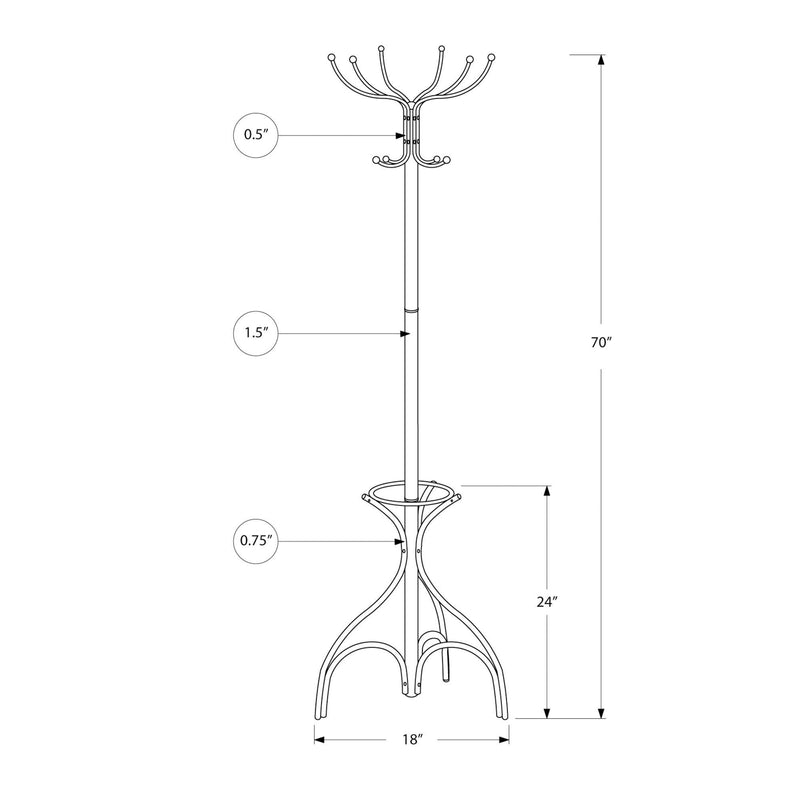 Monarch I 2032 Coat Rack - Silver IMAGE 5