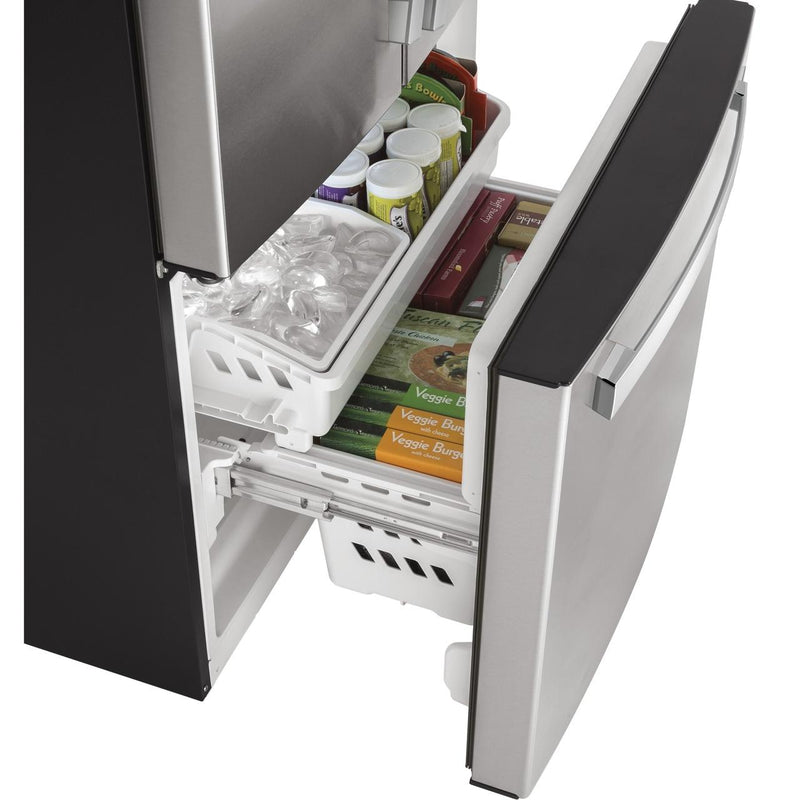 Réfrigérateur trois portes avec porte à deux battants à profondeur de