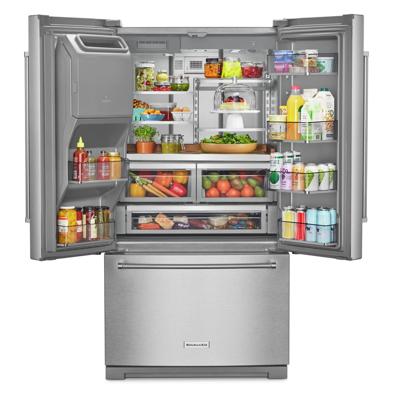 KitchenAid French 3-Door Refrigerator with External Water and Ice Dispensing System KRFF577KPS IMAGE 3