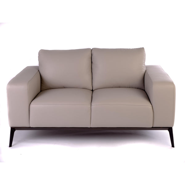 Colibri Nice Stationary Leather Loveseat Nice Loveseat - Light Grey IMAGE 1