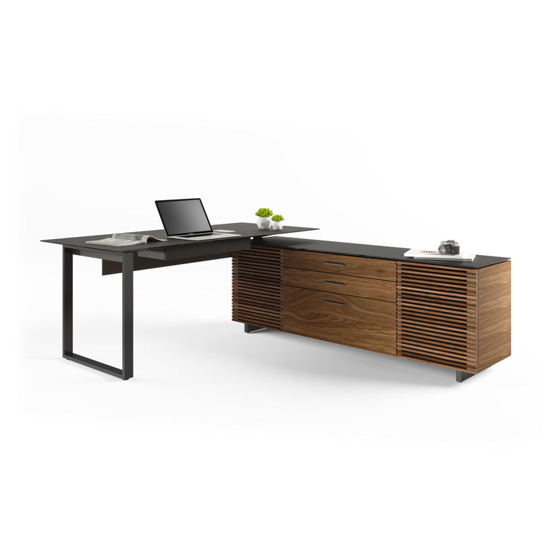 BDI Corridor 6521 L-Shaped Desk - Natural Walnut IMAGE 3