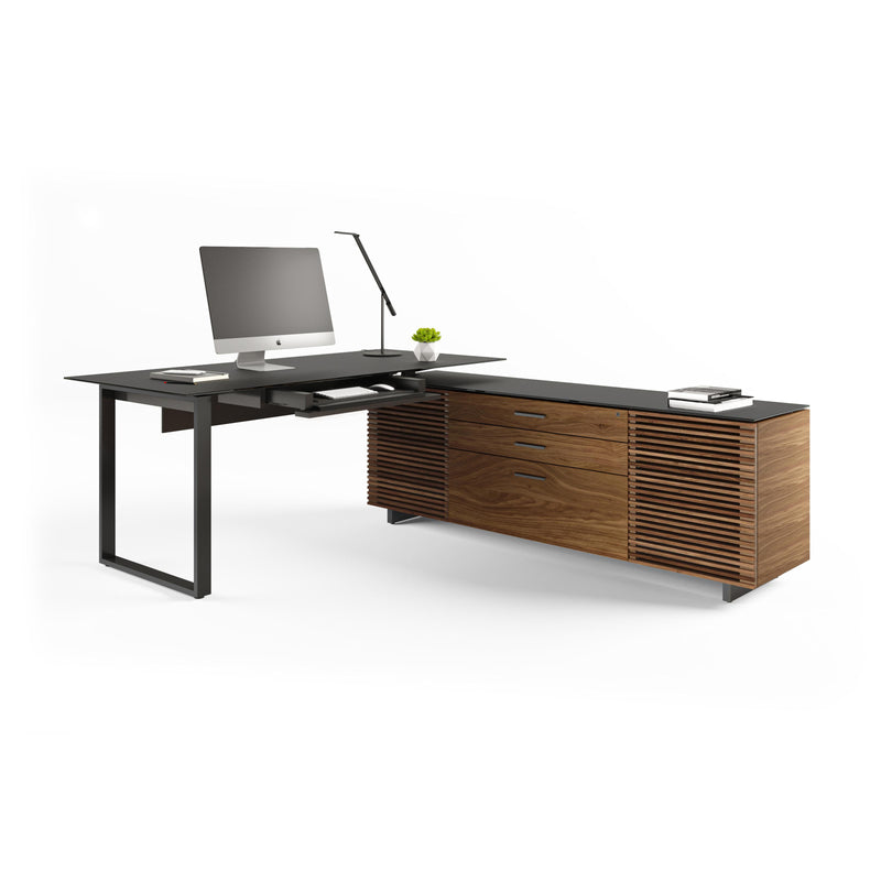 BDI Corridor 6521 L-Shaped Desk - Natural Walnut IMAGE 4