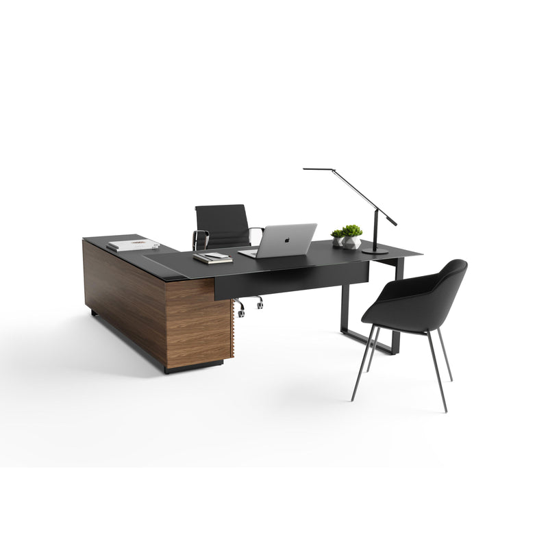 BDI Corridor 6521 L-Shaped Desk - Natural Walnut IMAGE 5