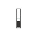 BDI Linea 5801 Single Shelf Bookshelf - Charcoal Stained Ash IMAGE 1