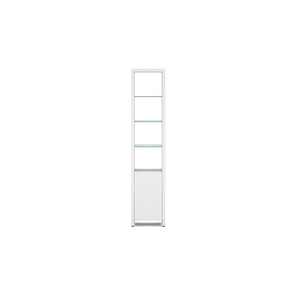 BDI Linea 5801 Single Shelf Bookshelf - Satin White IMAGE 1