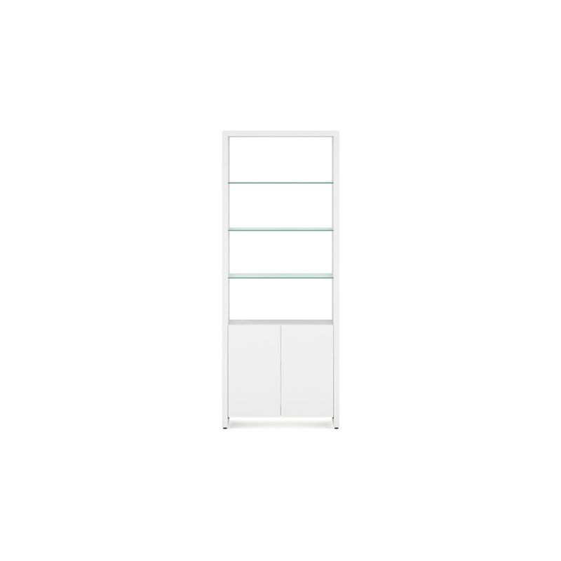 BDI Linea 5802 Bookcase with Double Shelf - Satin White IMAGE 1