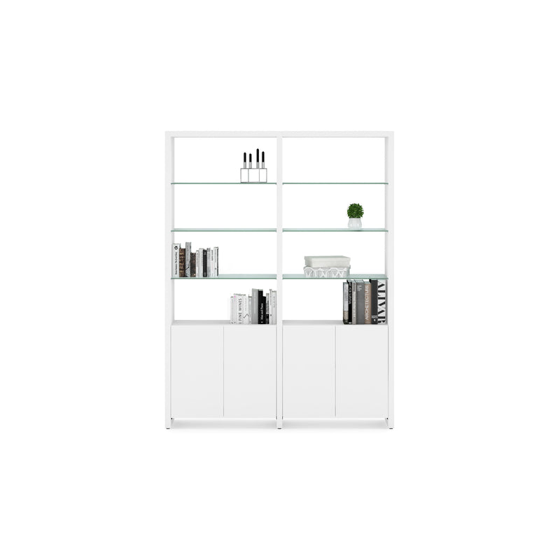 BDI Linea 5802 Bookcase with Double Shelf - Satin White IMAGE 4