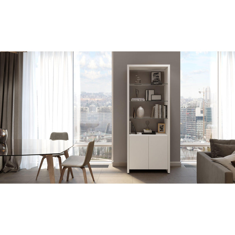 BDI Linea 5802 Bookcase with Double Shelf - Satin White IMAGE 7