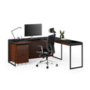 BDI Sequel 20 6107 Low Mobile Storage Cabinet - Chocolate Stained Walnut IMAGE 3