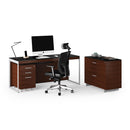 BDI Sequel 20 6107 Low Mobile Storage Cabinet - Chocolate Stained Walnut IMAGE 4