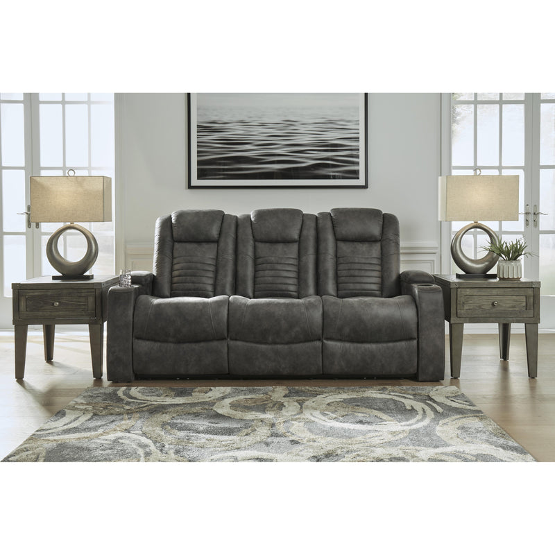 Signature Design by Ashley Soundcheck Power Reclining Leather Look Sofa 3060615 IMAGE 6