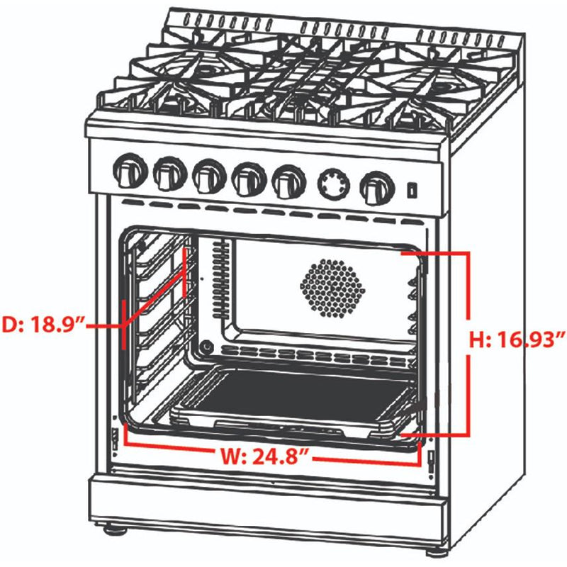 Forno 30-inch Freestanding Gas Ranger with Air Fry Technology FFSGS6276-30 IMAGE 14