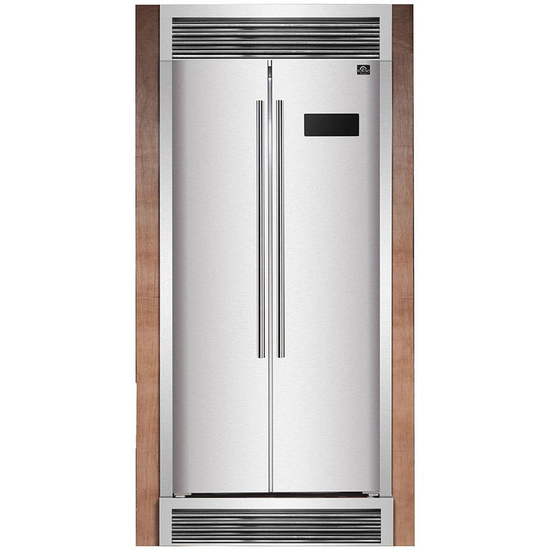 Forno 37-inch, 15.62 cu. ft. Built-in Side-by-Side Refrigerator FFRBI1805-37SG IMAGE 3