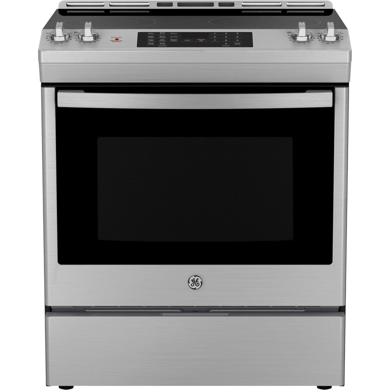 GE 30-inch Slide-In Electric Range with Convection Technology JCS830SVSS IMAGE 2
