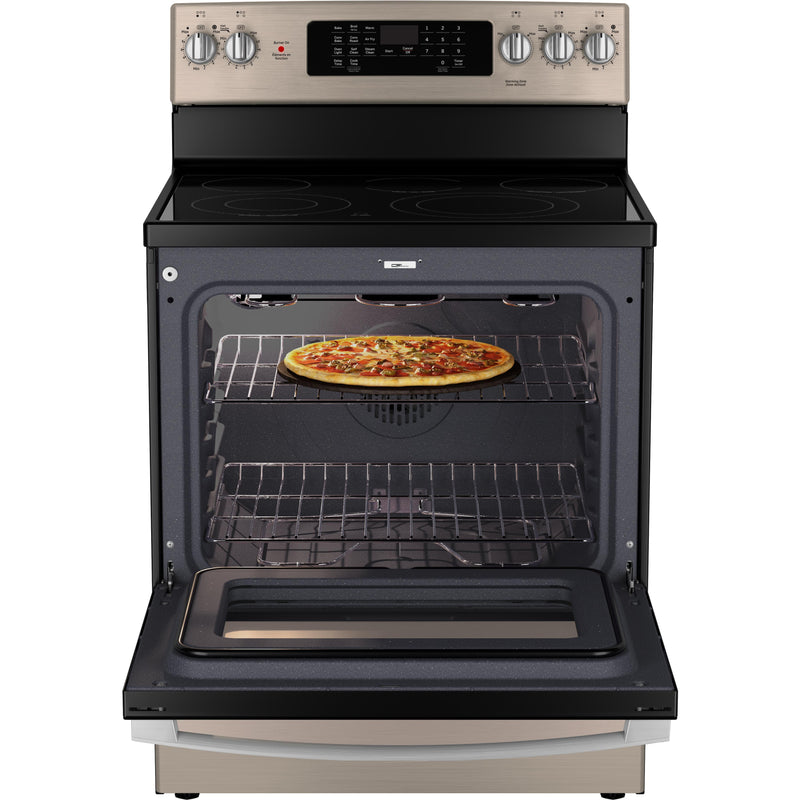 GE 30-inch Freestanding Electric Range with True European Convection Technology JCB840ETES IMAGE 3