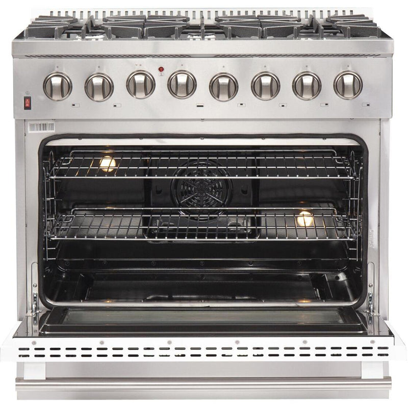 Forno Galiano Alta Qualita 36-inch Freestanding Dual Fuel Range with Convection Technology FFSGS6156-36WHT IMAGE 2