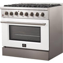 Forno Galiano Alta Qualita 36-inch Freestanding Dual Fuel Range with Convection Technology FFSGS6156-36WHT IMAGE 3