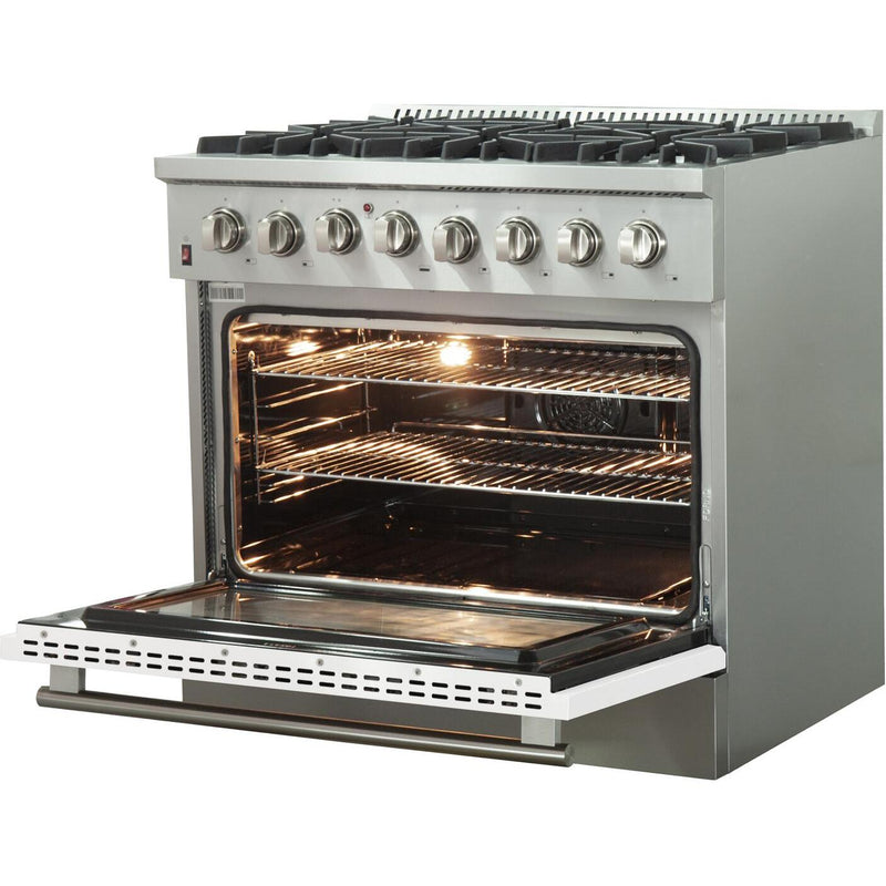Forno Galiano Alta Qualita 36-inch Freestanding Dual Fuel Range with Convection Technology FFSGS6156-36WHT IMAGE 4