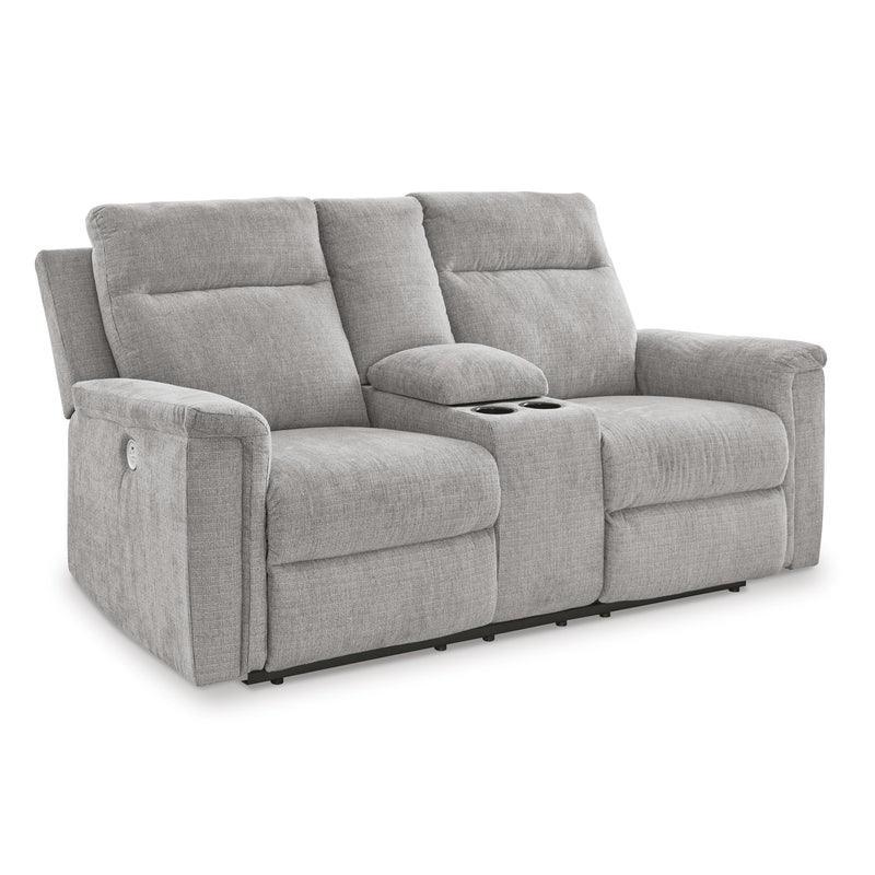 Signature Design by Ashley Barnsana Power Reclining Fabric Loveseat with Console 3320196C