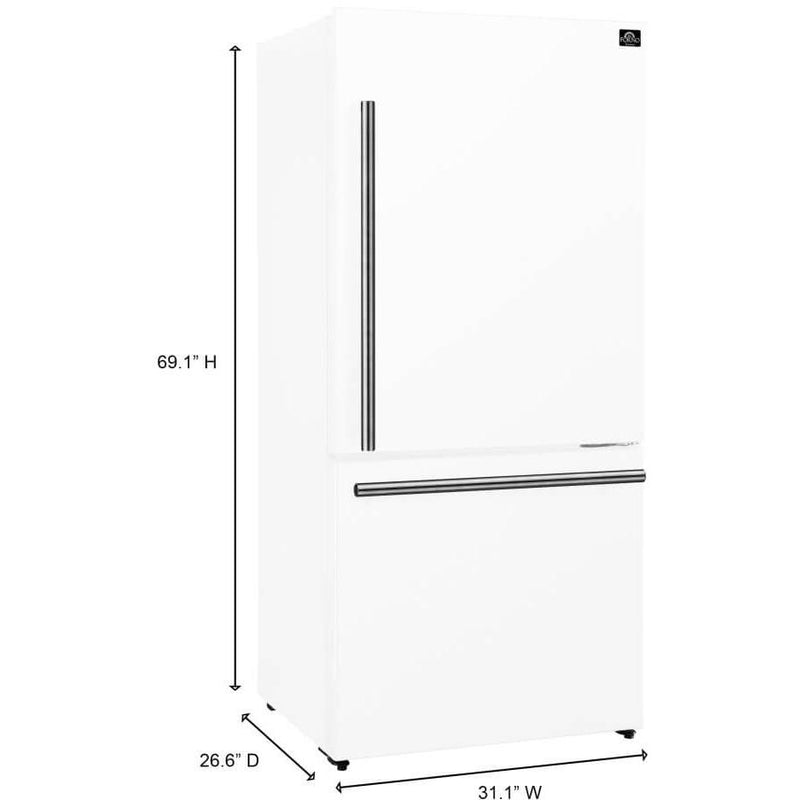 Forno 31-inch 17.2 cu.ft Freestanding Bottom Freezer Refrigerator FFFFD1785-31WHT IMAGE 9