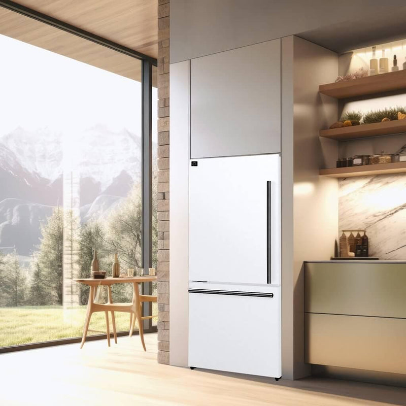 Forno 31-inch, 17.2 cu. ft. Counter-Depth Bottom Freezer Refrigerator with Interior Ice Maker FFFFD1786-31WHT IMAGE 7