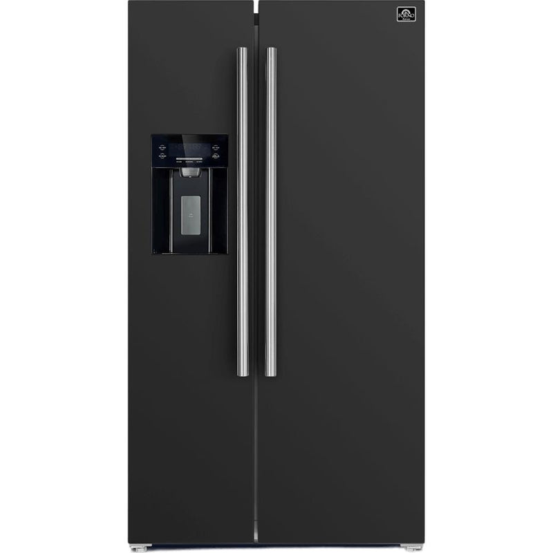 Forno 36-inch, 20 cu. ft. Freestanding Side-by-Side Refrigerator FFRBI1844-36BLK IMAGE 1