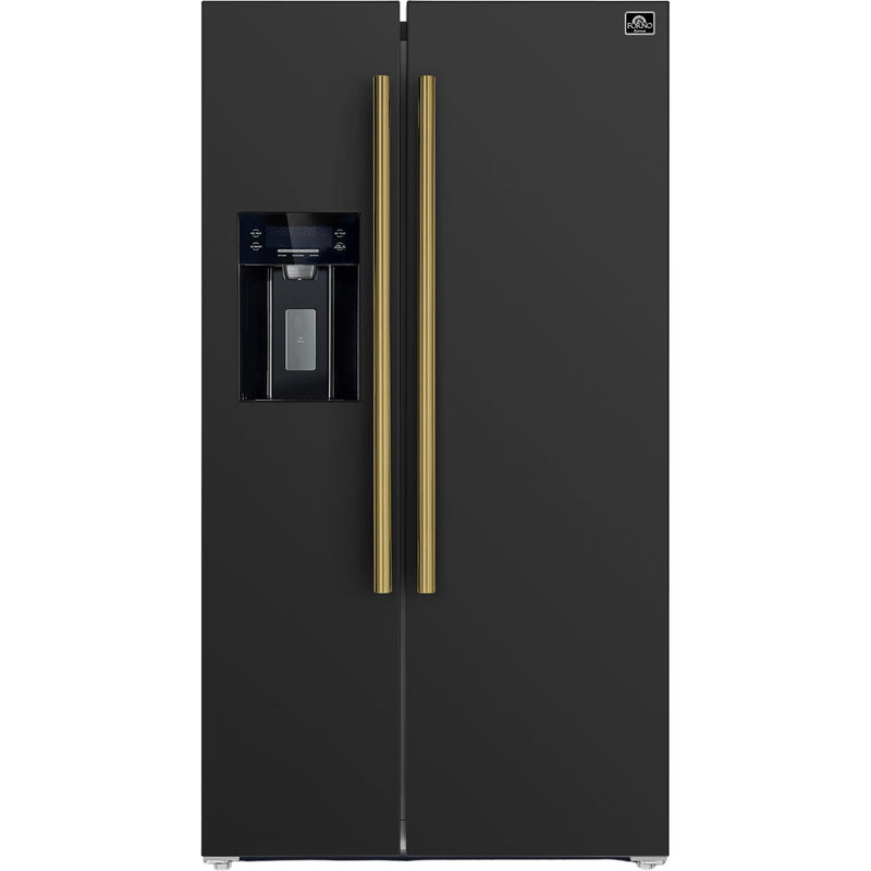 Forno 36-inch, 20 cu. ft. Freestanding Side-by-Side Refrigerator FFRBI1844-36BLK IMAGE 2