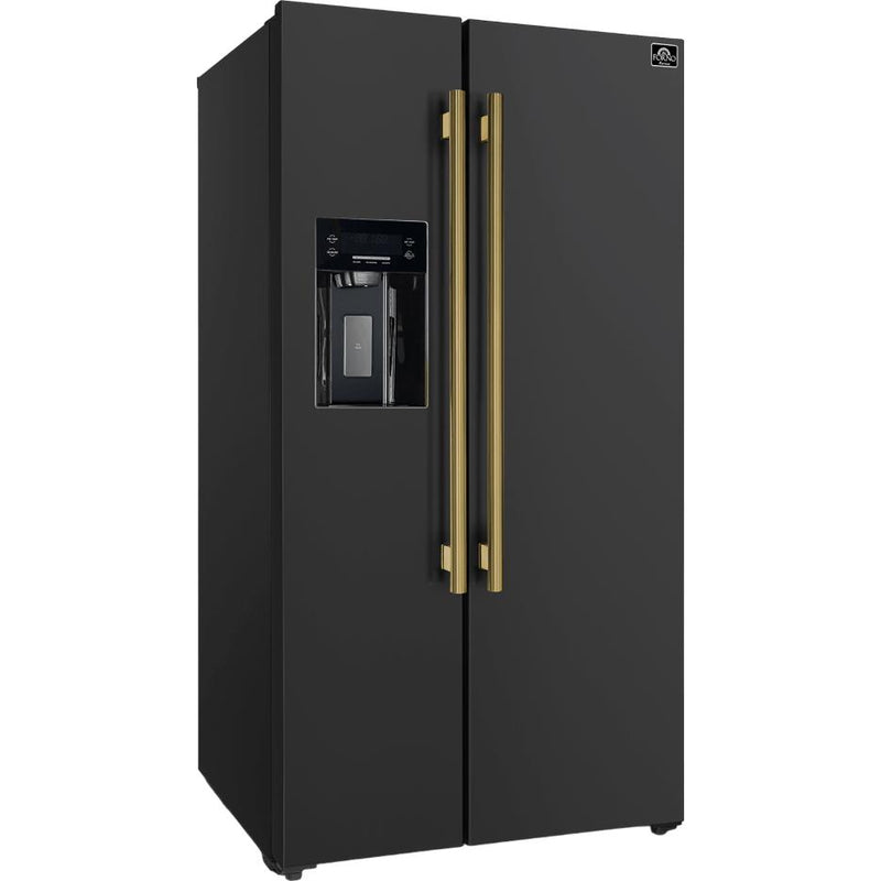 Forno 36-inch, 20 cu. ft. Freestanding Side-by-Side Refrigerator FFRBI1844-36BLK IMAGE 3