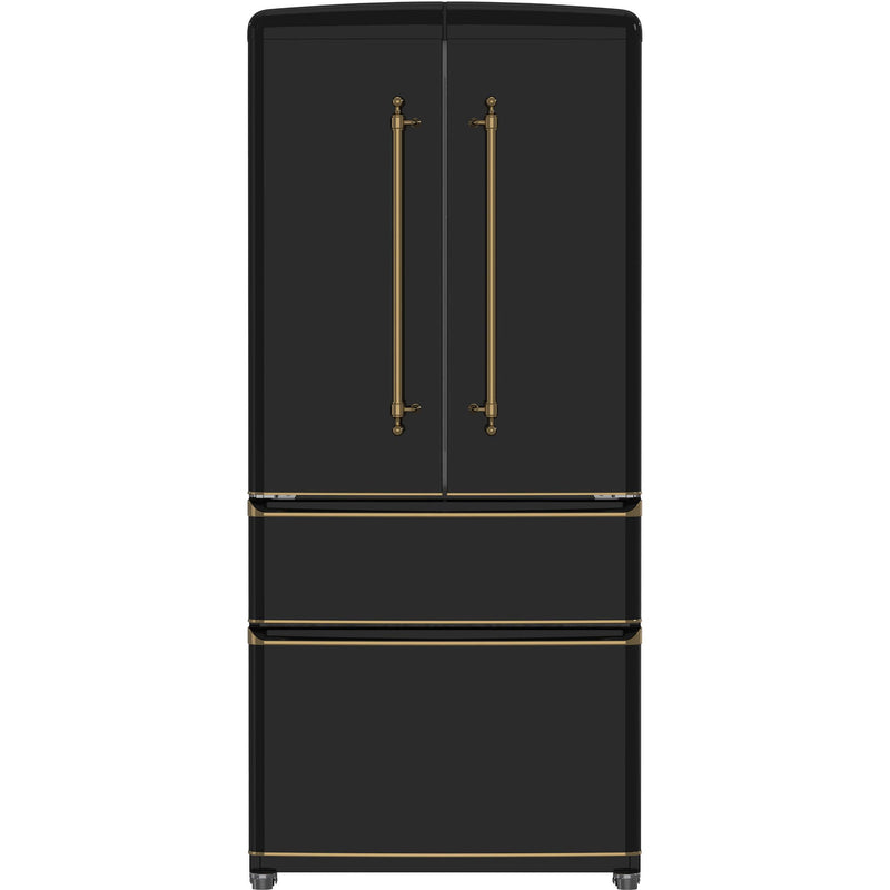 Forno 33-inch, 18 cu. ft. Counter-Depth French Four Door Refrigerator with Interior Ice Maker FFFFD1791-33BLK IMAGE 1