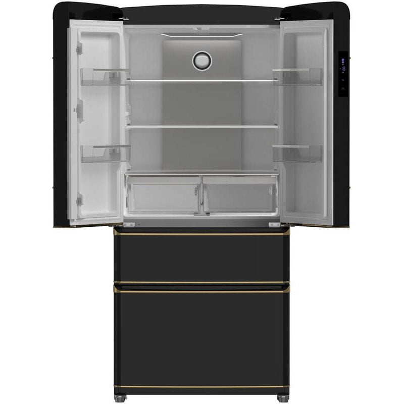 Forno 33-inch, 18 cu. ft. Counter-Depth French Four Door Refrigerator with Interior Ice Maker FFFFD1791-33BLK IMAGE 2