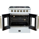 Forno 30-inch Freestanding Gas Range with French Door FFSGS6444-30WHT IMAGE 2