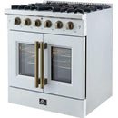 Forno 30-inch Freestanding Gas Range with French Door FFSGS6444-30WHT IMAGE 9